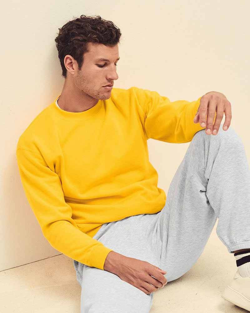Fruit Of The Loom Felpa Classic Set-In Unisex - Morbida, 80% Cotone 20% Poliestere, Scollo Rotondo, Polsini A Costine