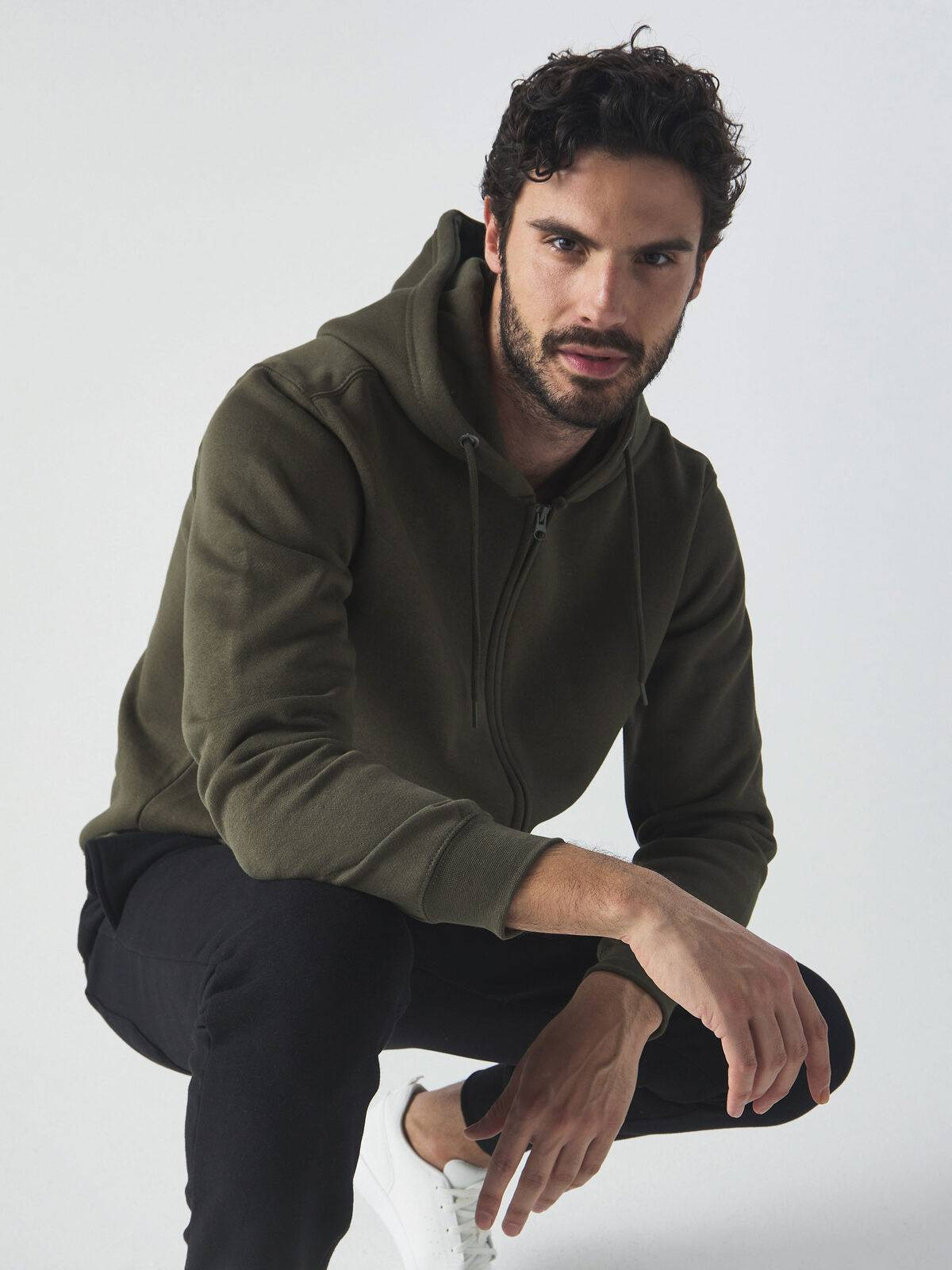 FELPA BLACK SPIDER VEGA FULL ZIP CON CAPPUCCIO FELPATA