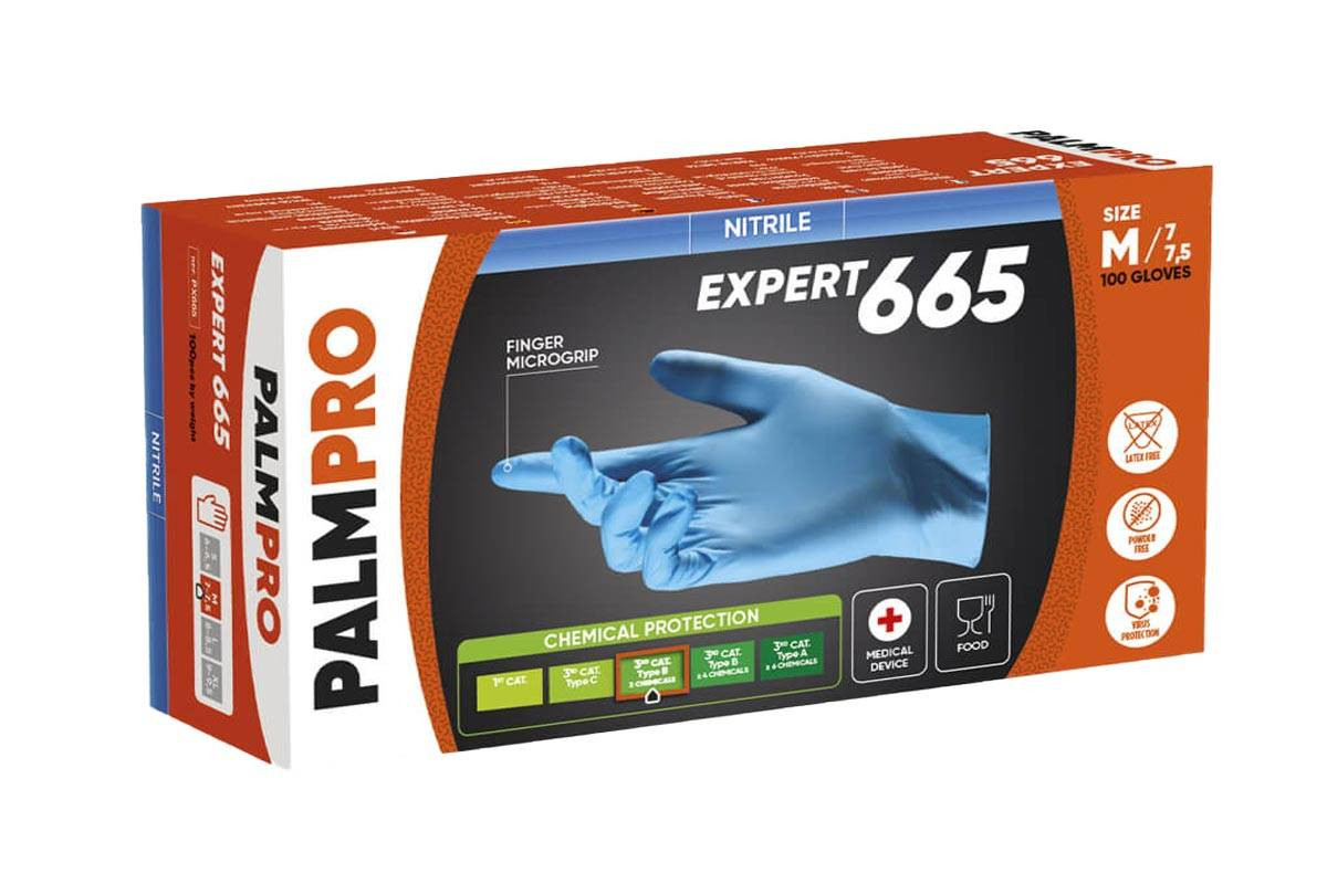 GUANTO NITRILE PALMPRO EXPERT 665 - BOX 100 PEZZI
