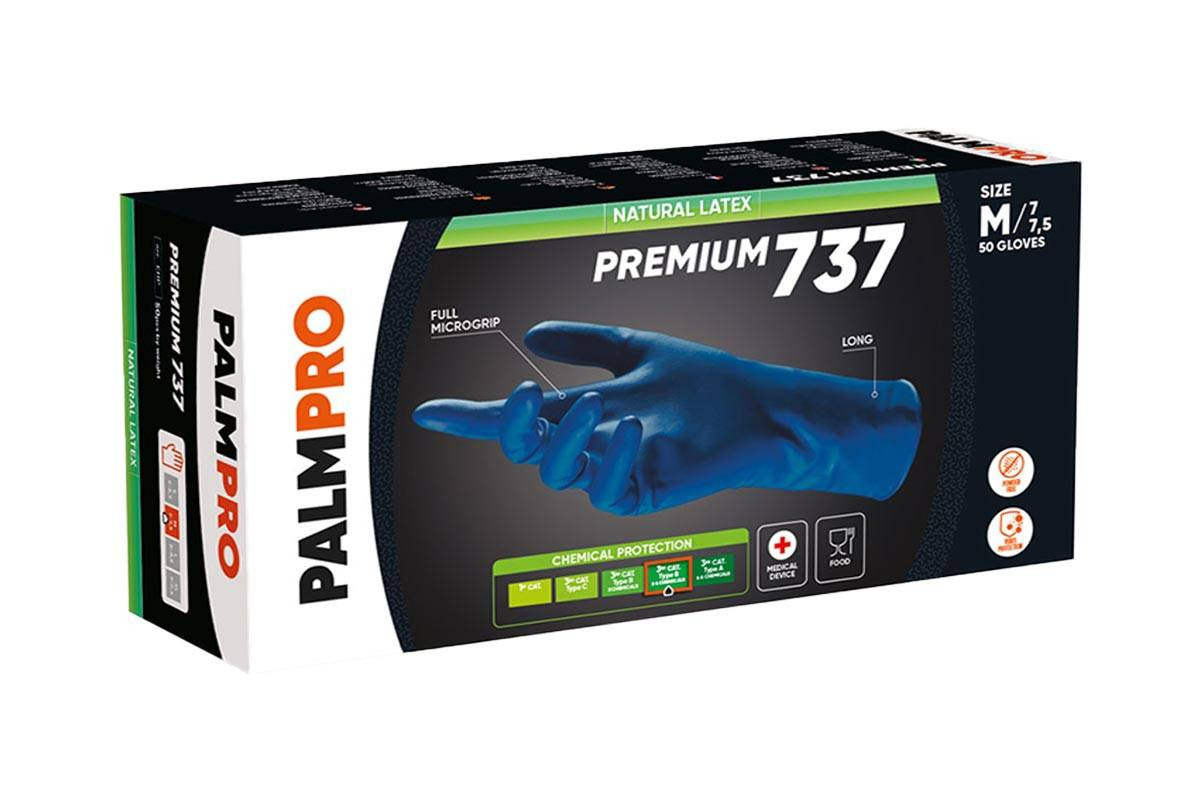 GUANTO LATTICE PALMPRO PREMIUM 737 - BOX 50 PEZZI - Monouso - Guanti