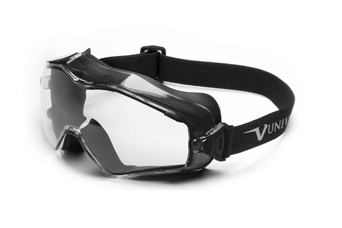  MASCHERA/SOVRAOCCHIALE UNIVET 6X3 MONTATURA GUNMETAL/NERO CLEAR ULTRA