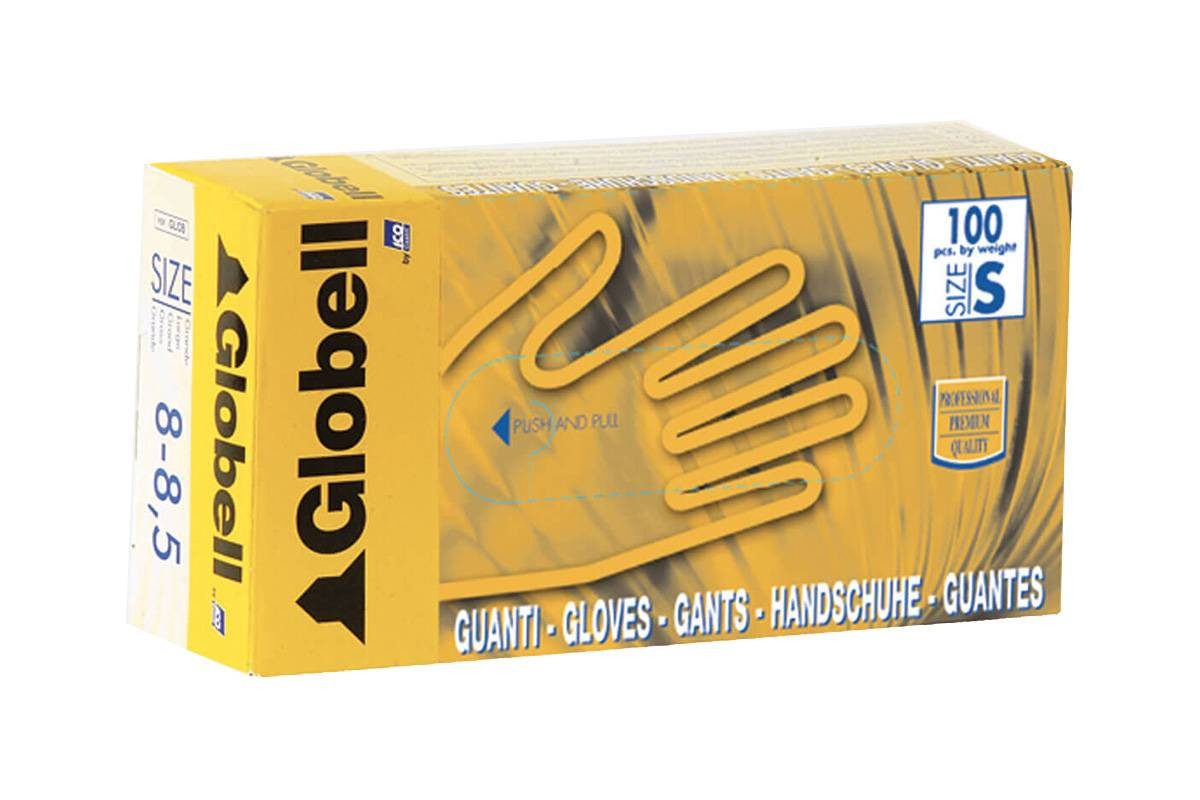 GUANTO LATTICE BIANCO GLOBELL MONOUSO PZ 100 CAT.3
