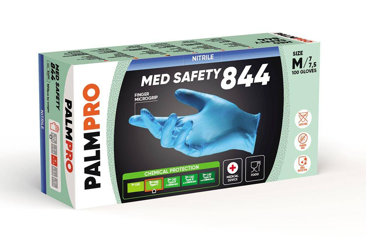 GUANTO NITRILE MED SAFETY 844 - BOX 100 PEZZI