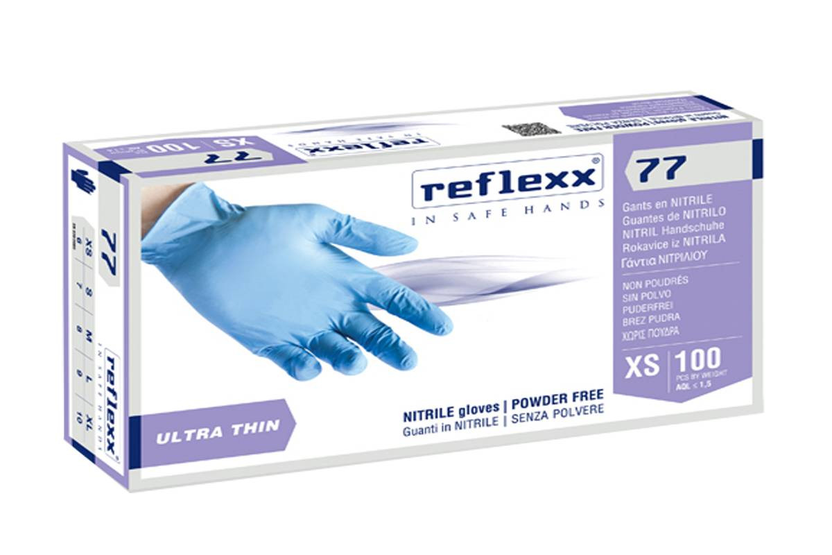 GUANTO NITRILE REFLEXX R77100 POWDER FREE - BOX 100 PEZZI