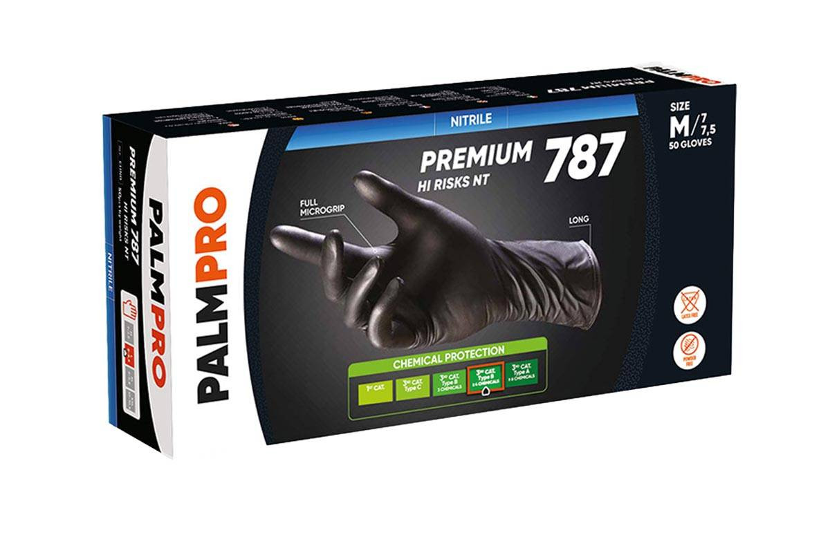 GUANTO NITRILE NERO ICO GUANTI HI-RISKS NT - BOX 50 PEZZI