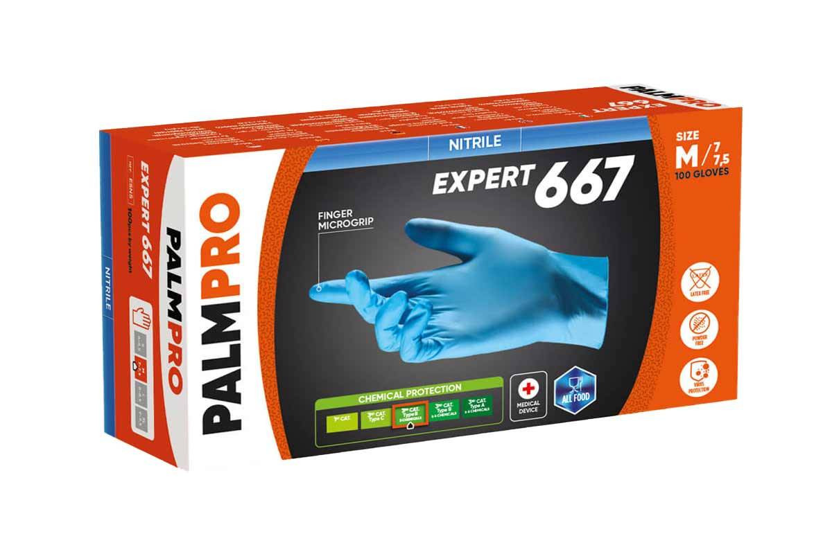 GUANTO NITRILE PALMPRO EXPERT 667 - BOX 100 PEZZI