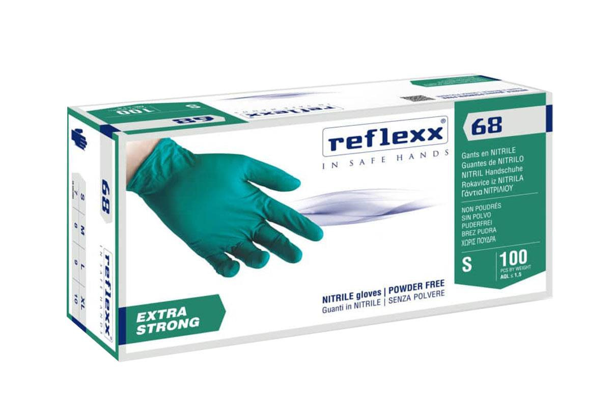GUANTO NITRILE REFLEXX R68 POWDER FREE - BOX 100 PEZZI - Monouso - Guanti