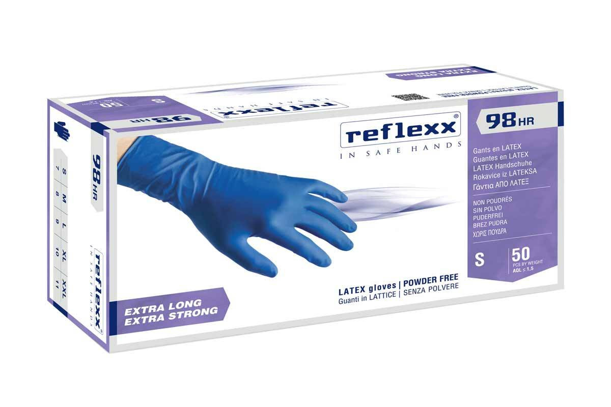GUANTO LATTICE REFLEXX R98 HIGH RISK POWDER FREE - BOX 50 PEZZI - Monouso -  Guanti