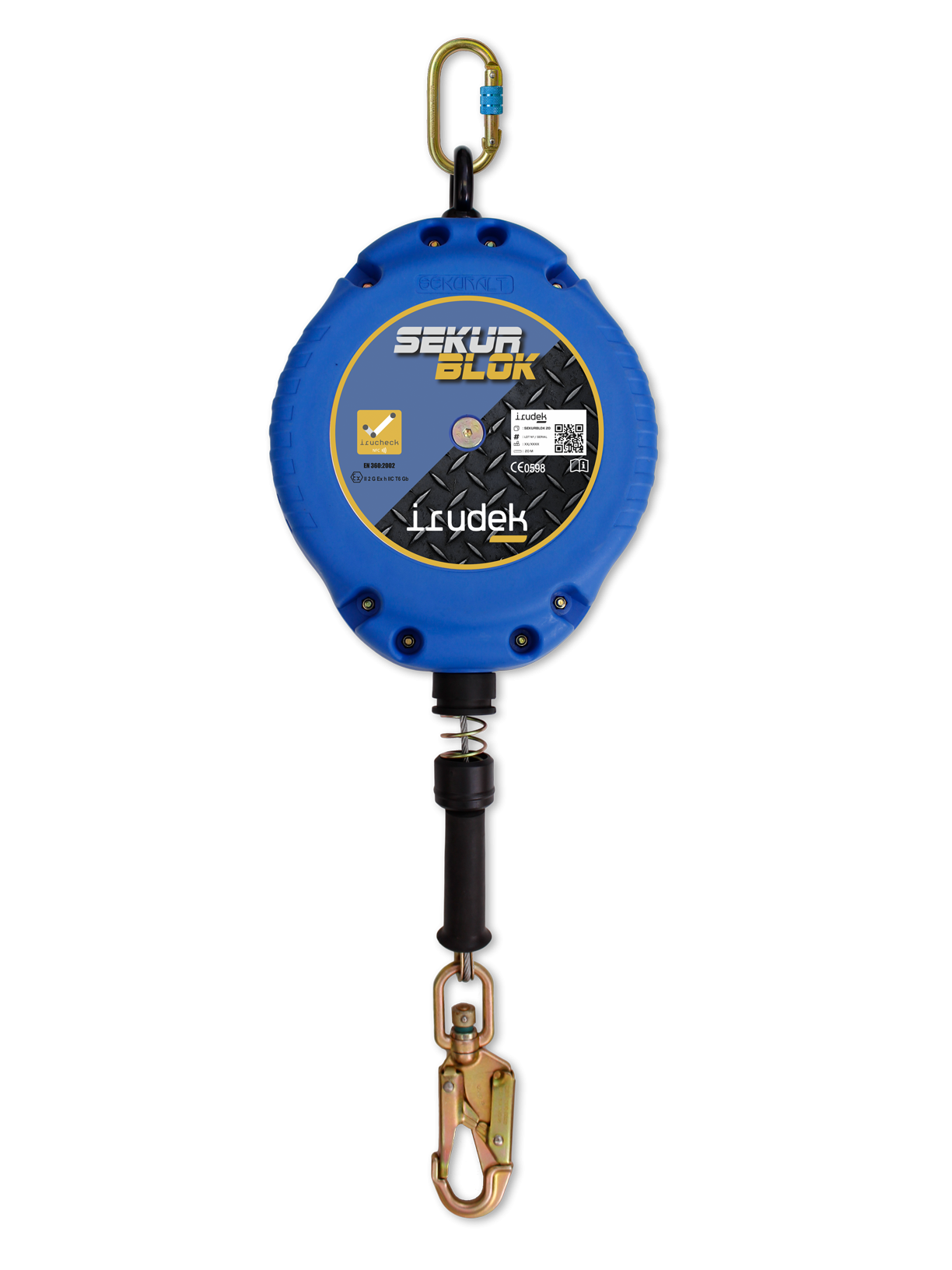 Dispositivo Anticaduta Retrattile Con Cavo Acciaio 2,5m - 2 Moschettoni, Certificato EN360 Per Lavori In Quota - Foto 8