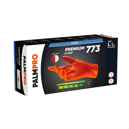 GUANTO NITRILE PALMPRO PREMIUM 773 HI-GRIP - BOX 50 PEZZI