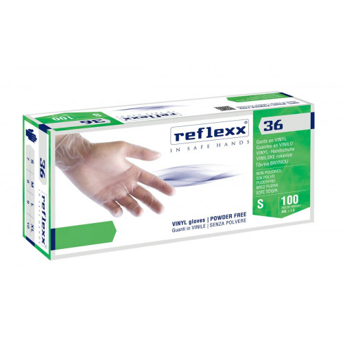 GUANTO VINILE REFLEXX R36 POWDER FREE - BOX 100 PEZZI